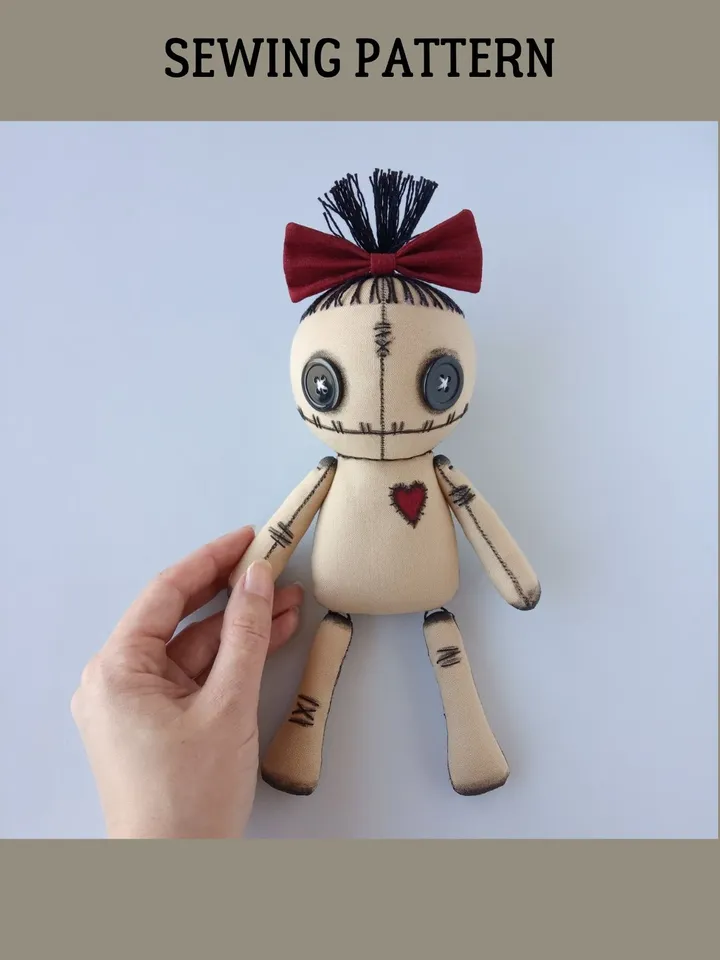Doll With Button Eyes Pattern PDF (2 sizes)