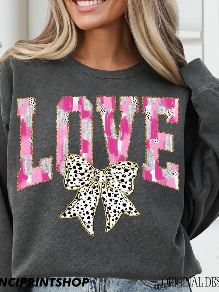 2 files, Love png, Coquette Bow Valentines png, Love Sublimation, Brushstroke Valentines png, Valentines Shirt Sublimation, Pink valentines