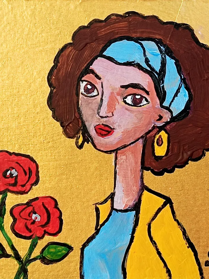African Woman Face Artwork Abstract Portrait Original Art Diverse Woman Portrait Framed Oil Painting Woman Fine Art Gift by ArtProkopaloSv