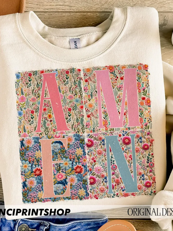 Amen Floral Christian Easter Jesus png, Easter png, Amen png, Easter Sublimation, Easter Christian png, Floral spring png, Christian png