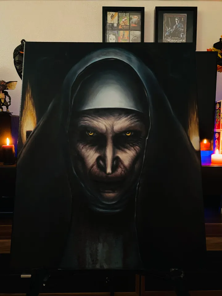 Oil painting The Nun Demon Nun