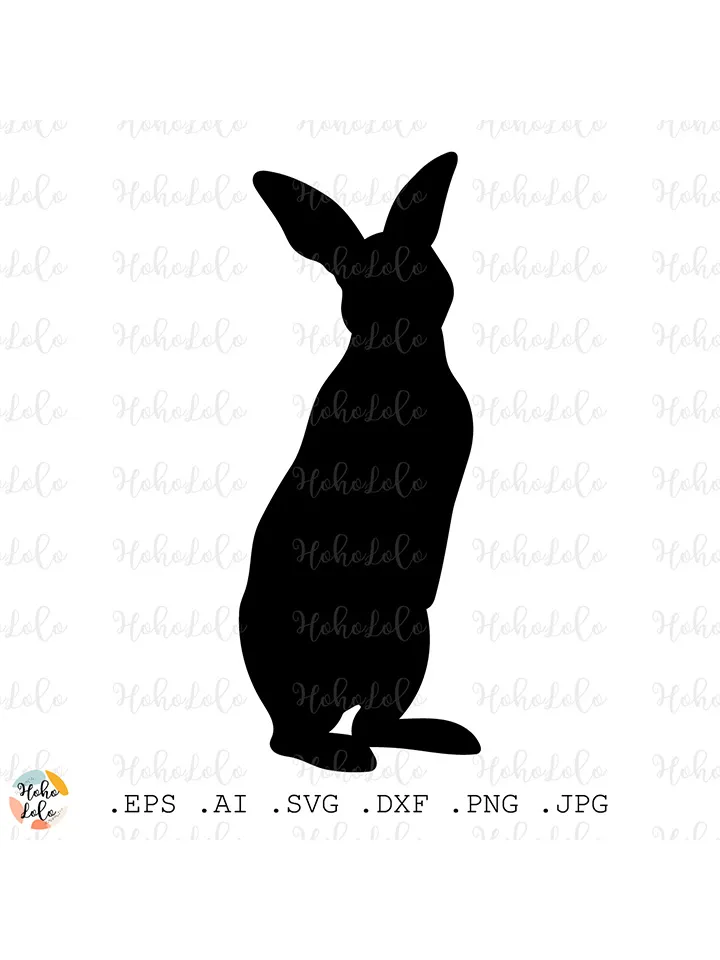Easter Bunny Svg, Rabbit Svg, Easter Bunny Silhouette, Easter Bunny Cricut, Rabbit Template Dxf, Easter Bunny Clipart Png