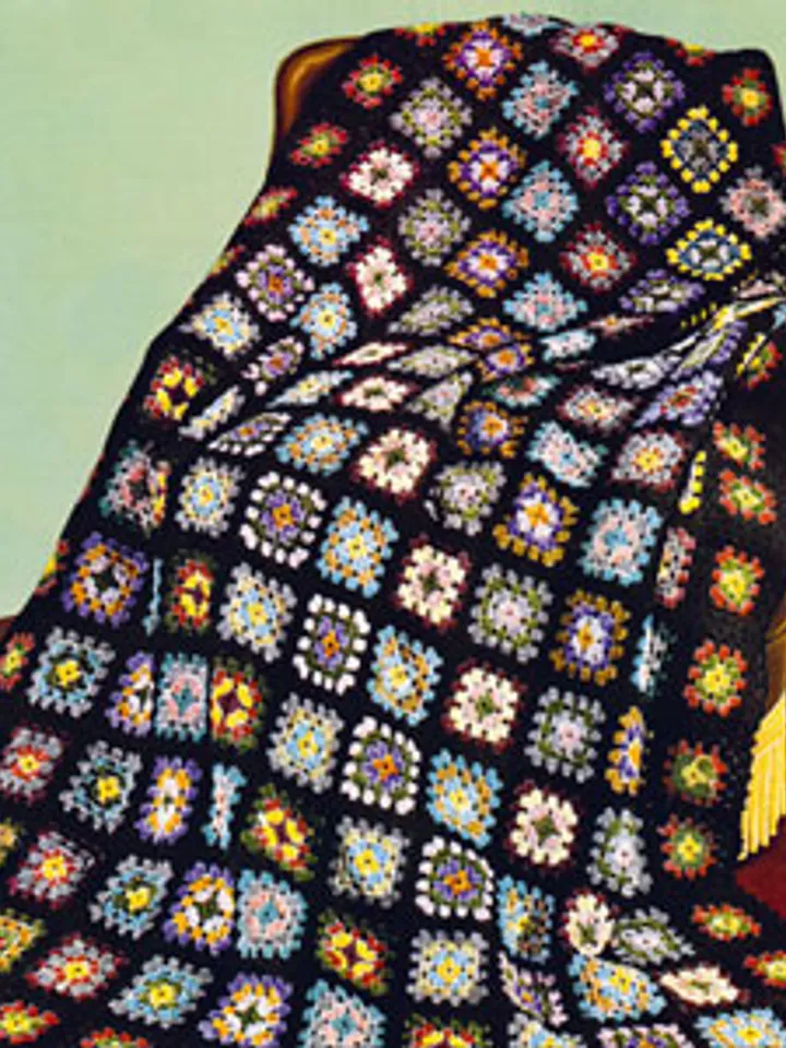 Crochet Pattern Vintage Afghan Granny Digital Download PDF