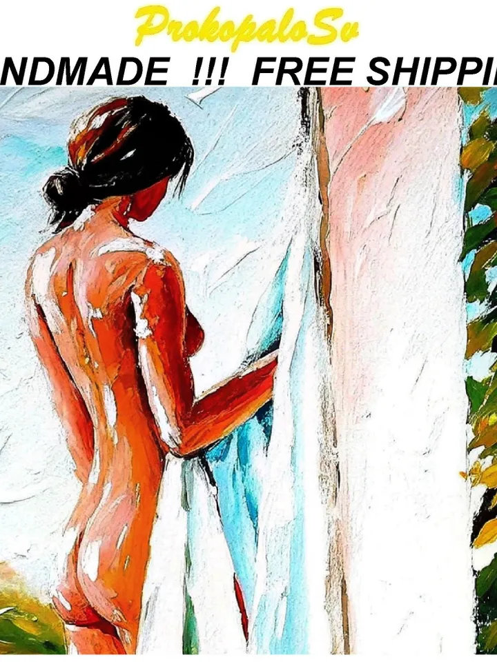 Girl Body Painting young woman Original Art woman Abstract Wall Art Gay Wall Decor Gifts for Him Personalized Gifts by ArtProkopaloSv