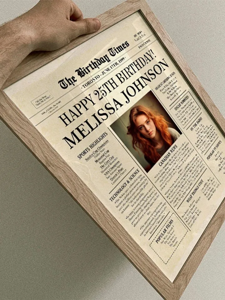 25th birthday Canada NEWSPAPER poster, 25th birthday ideas, back in 2000, 25th birthday poster, born in 2000, 2000 birthday PRINTABLE sign