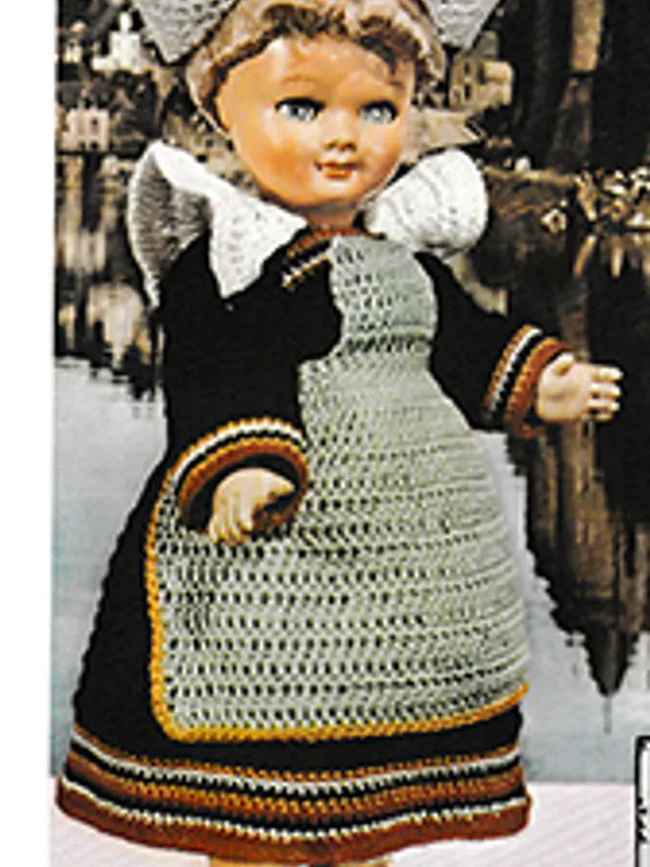 Vintage Crochet Pattern Dress for Doll Bretagne Doll Pattern Digital Download PDF