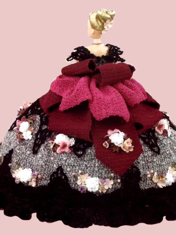BC101 Dress Barbie Vintage Crochet Pattern PDF Fashion Dolls size 11 1/2 inches