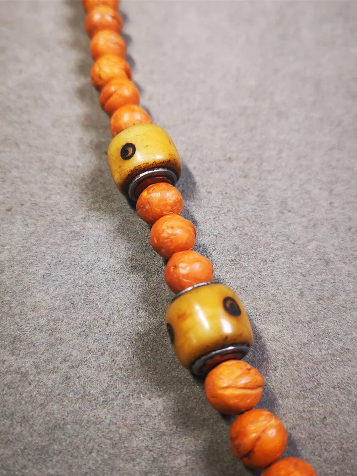 Gandhanra Yak Bone Carved Tibetan Mala Spacer Beads,Marker Beads for Prayer Beads Necklace Accessories,0.47&quot; × 0.47&quot;