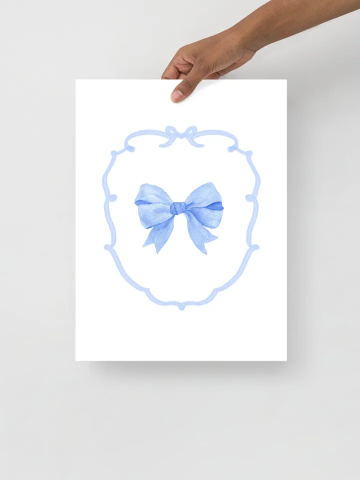 Blue Bow Set Of 3 Watercolor Painting, Nursery Wall Decor, Girls Room Decor, Boys Room Ideas, Coastal Cowgirl Art, Preppy Bow, Blue Girly