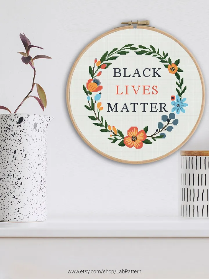 Black lives Matter, BLM Cross stitch pattern | Embroidery Pattern | Instant Download | Embroidery Designs