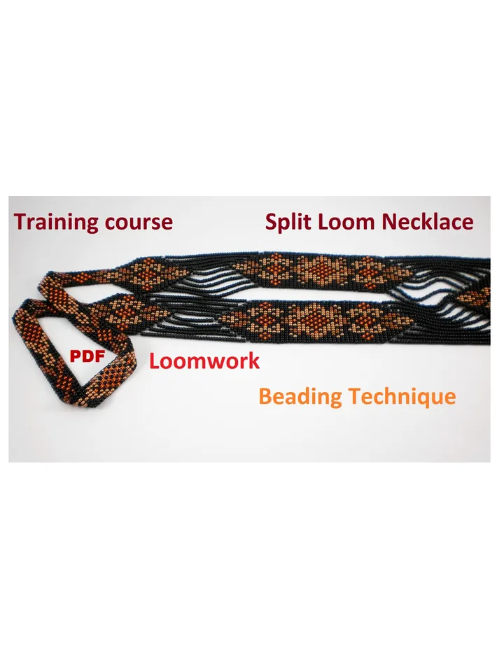 TUTORIAL Gerdan Split Loom Necklace Beaded Sautoirs Loomwork How to make weave gerdan Beading Technique Weaving PDF Instant Download