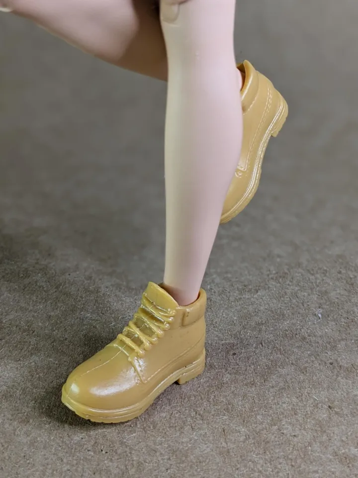 Classic mustard hiking boots for 1/6 scale male dolls