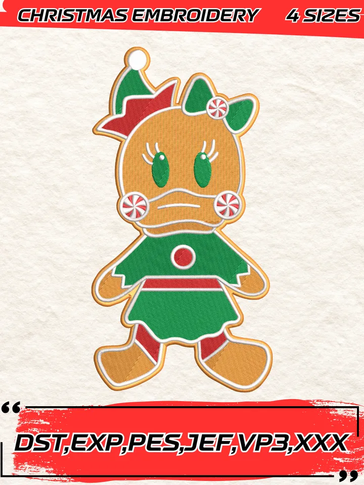 Disney Donald Daisy Christmas Gingerbread Embroidery Design,Christmas Embroidery Design,4 Sizes,Digital Download