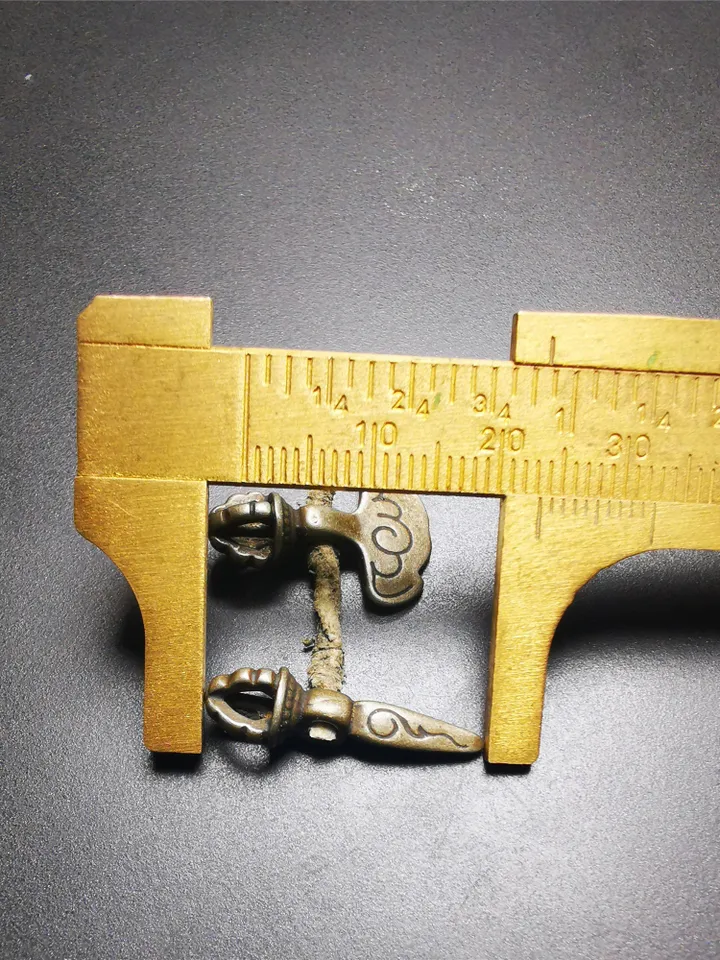 Gandhanra Antique Tibetan Amulet,Mini Phurba and Kartika(knife of the dakinis) ,for Prayer Bead Counter,Mala Accessories