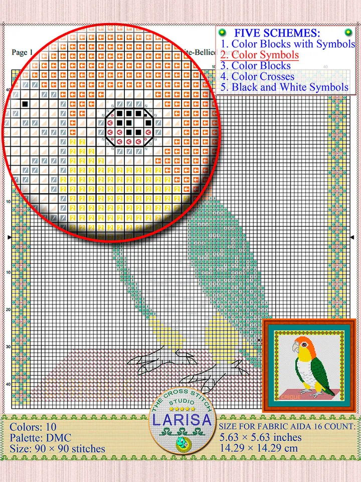 Caique Cross Stitch Pattern | Caique Parrot