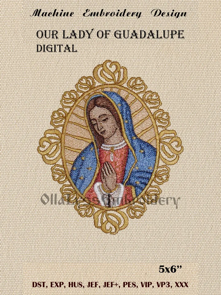Our Lady Of Guadalupe machine embroidery design