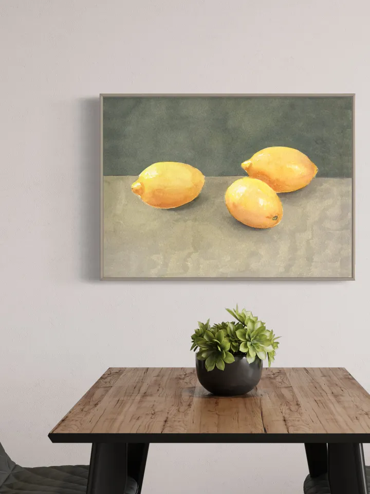 Lemons Still Life, Modern Citrus Art Print, Kitchen Decor, Lemon Wall Art, Minimalist Lemon Art, Lemon Wall Art, Abstract Art Print