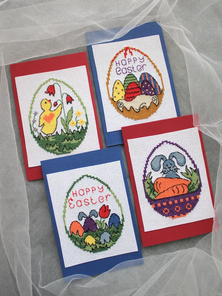 Easter Cross Stitch Pattern Set - 4 Designs PDF