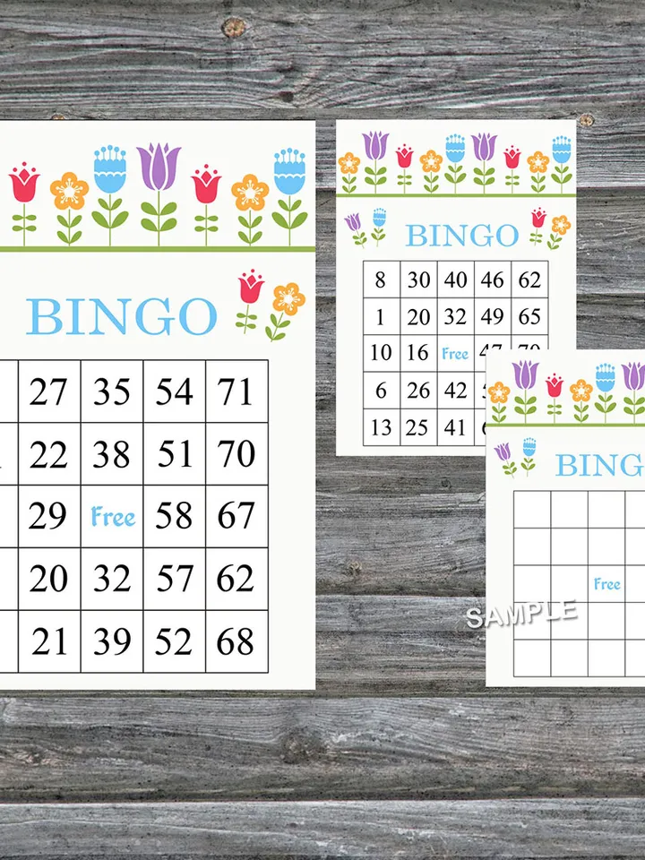 Flowers bingo game card,Floral bingo game card,Floral Printable Bingo,Flower themed bingo game,INSTANT DOWNLOAD-126