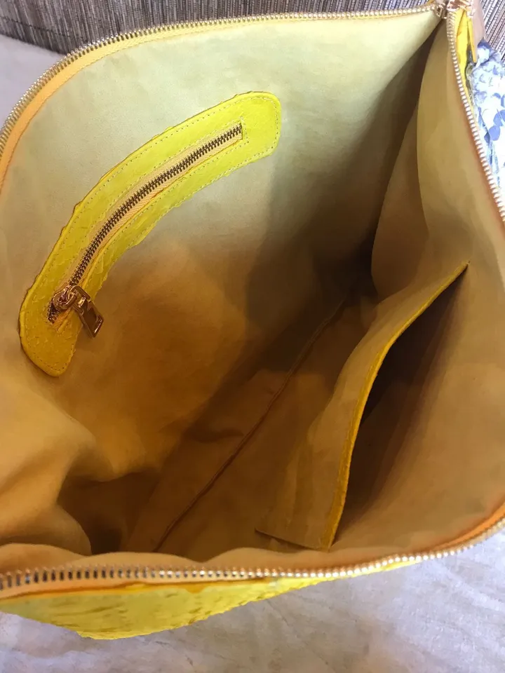 Genuine pyton skin laptop case yellow bag | leather computer purse | exotic leather accesories | gadget designer cases | laptop snake bag