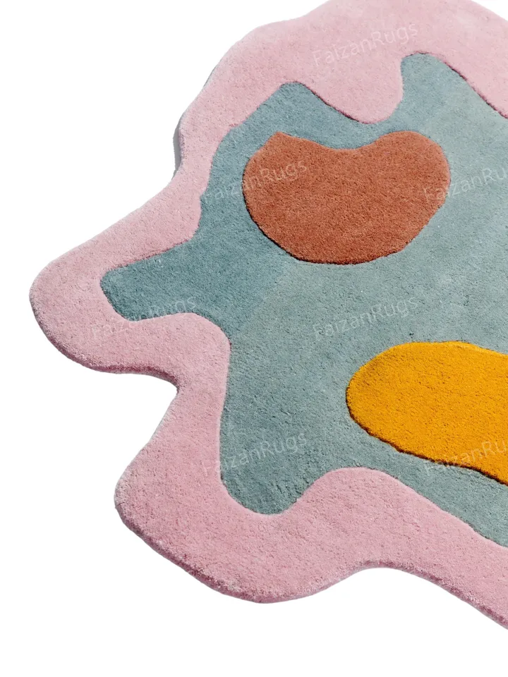 8x10 Night and Day Shaped Rug | Hand-Tufted 100% Wool Handmade Area Rug | Carpet for Home, Bedroom, Living Room, Kids Room, Custom Rug Also