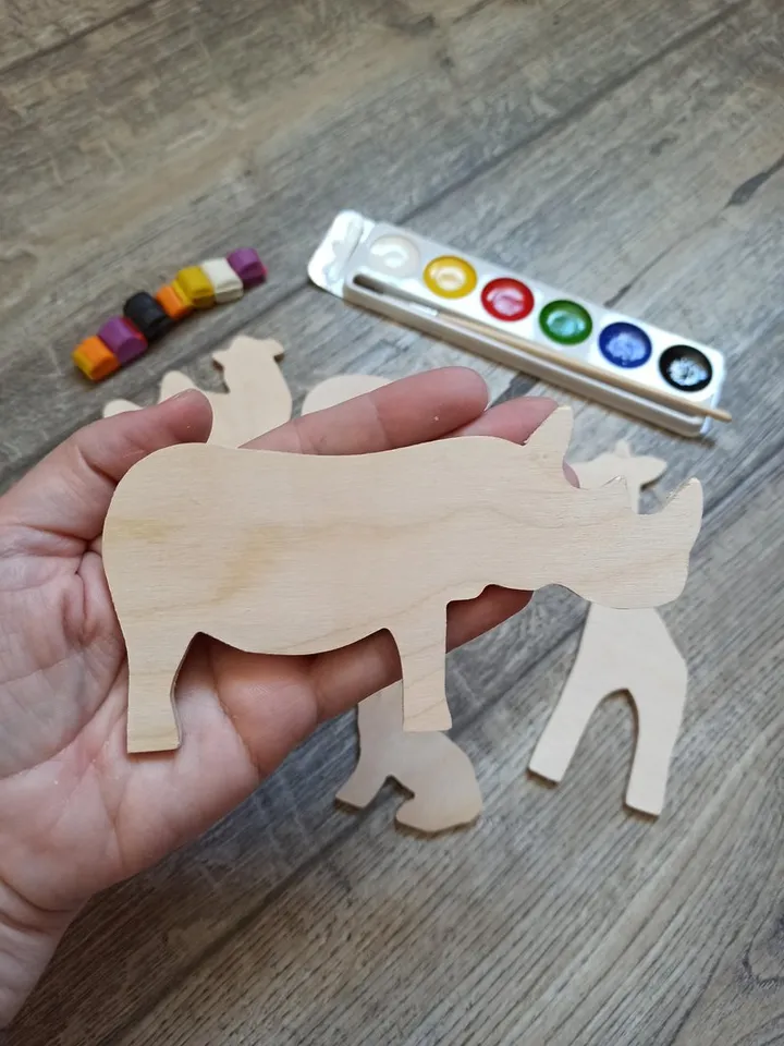 animal figurines for painting,kids craf kit ,set Wooden Shape For Craft