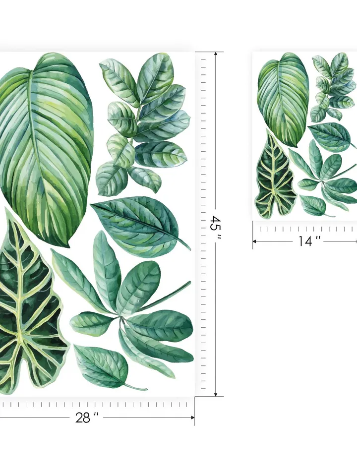 Palm leaf Wall Decals Tropical Greenery Leaves Stickers el86
