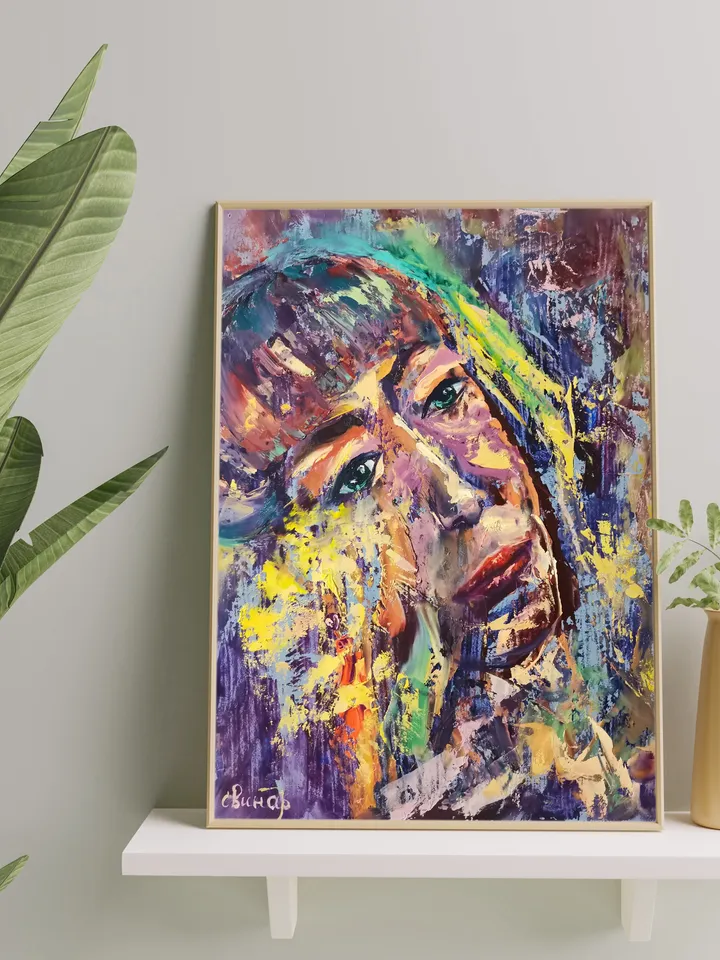 Female artist Girl Beauty Love Art Original Oil Painting Artist Svinar Oksana