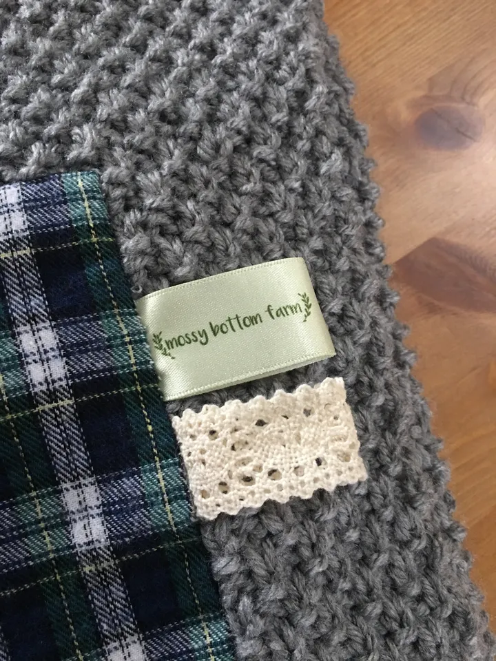 Reversible Sheep Baby Blanket, Handknit, Fuzzy Sheep, Flannel on Reverse (Optional) 3 Sizes