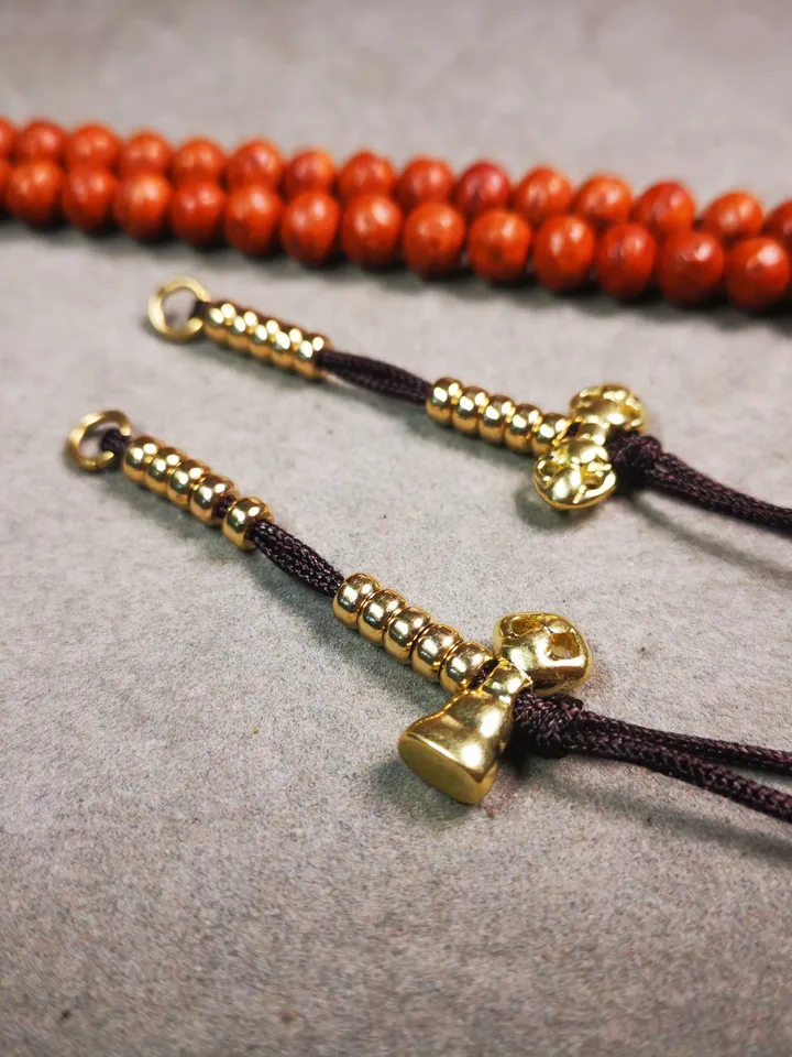 Gandhanra Handmade Tibetan Buddhist Mala Counters,Prayer Bead Counters,with Dorje and Vajra Pendant,Made of Brass
