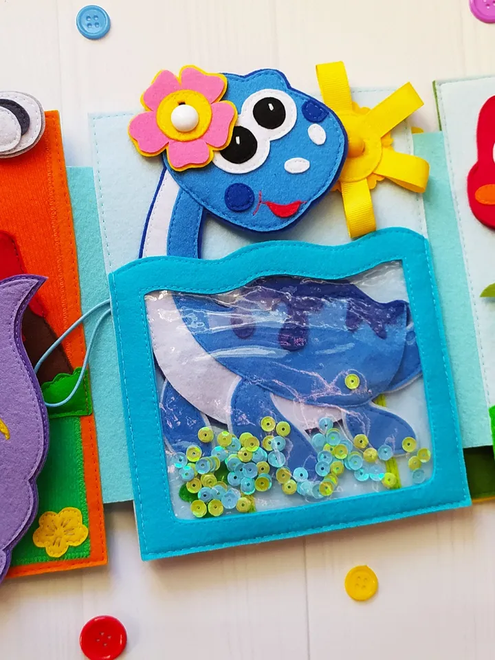 Dinosaur Quiet book Pattern pdf, Dino Felt book pattern pdf, Soft sensory book tutorial, Busy book sewing ideas for kids 2, 3, 4 year old