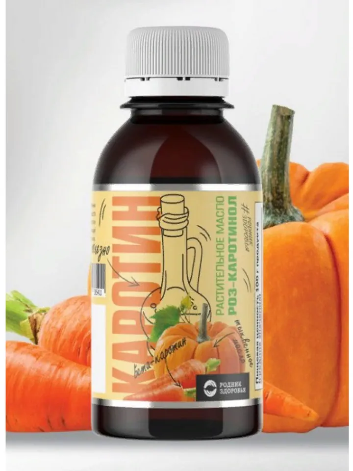 Pumpkin oil, Beta-carotene, Cold-pressed vegetable oil Carotenol, 100 ml