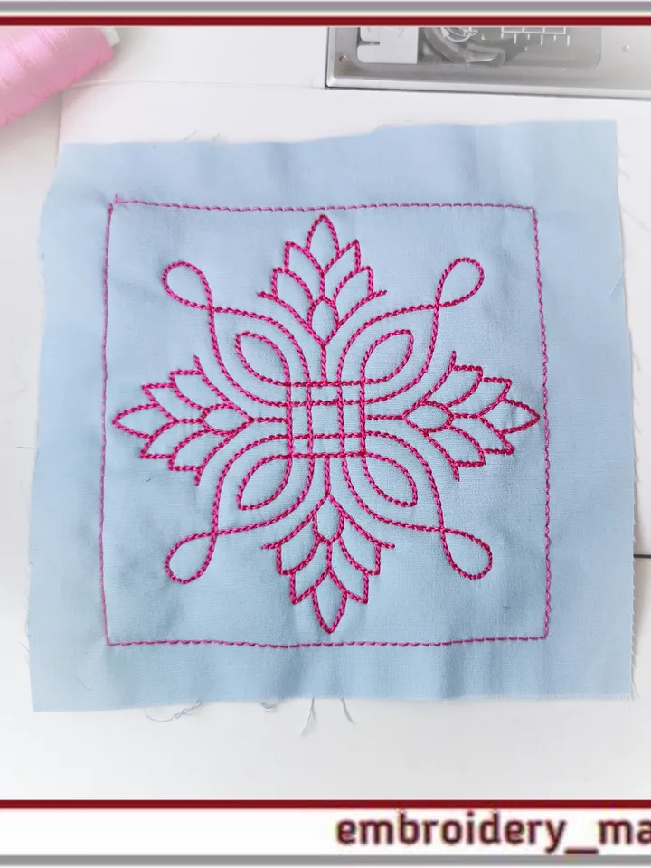 Quilt Block 41 Quilting with floral plant patterns Machine Embroidery Designs