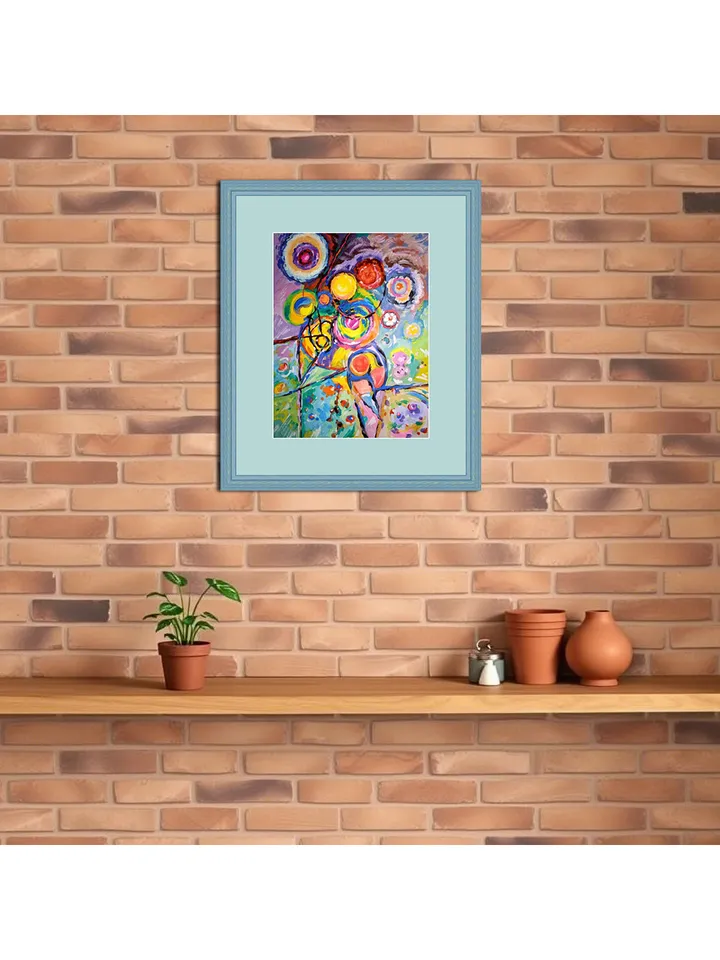 Kandinsky Flowers Style Abstract Original Art Floral Painting 14 by 12 Above Bed Art by TatianaArtShop