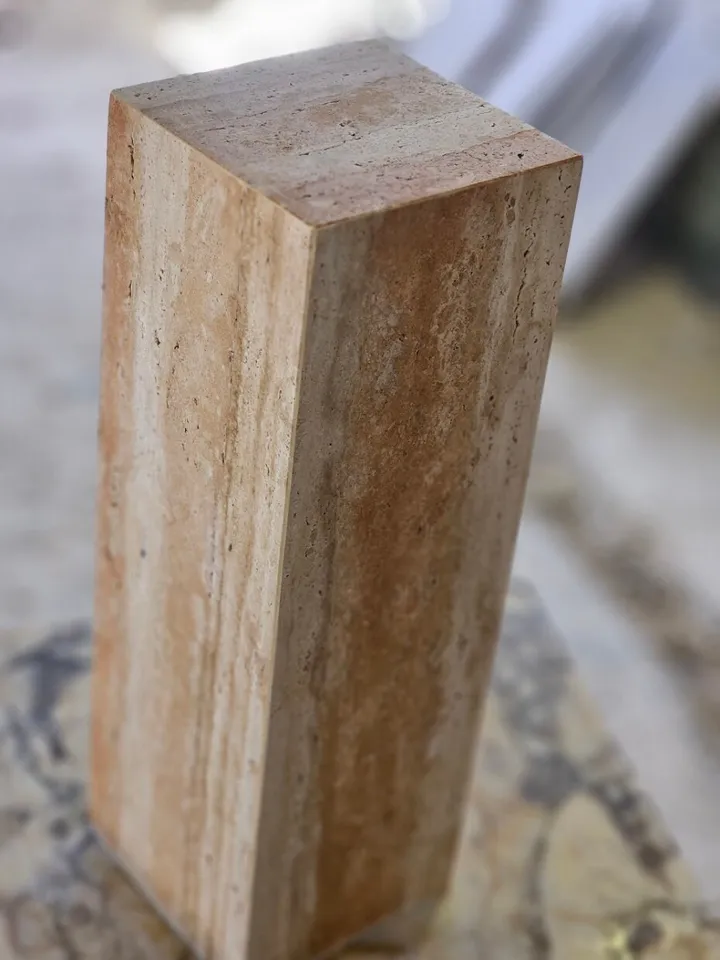 Travertine cube table,nightstand side table end table real travertine handmade and free shipping