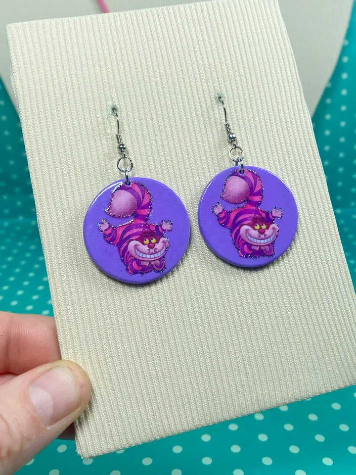Handmade jewelry set. Cheshire Cat. Bijouterie.