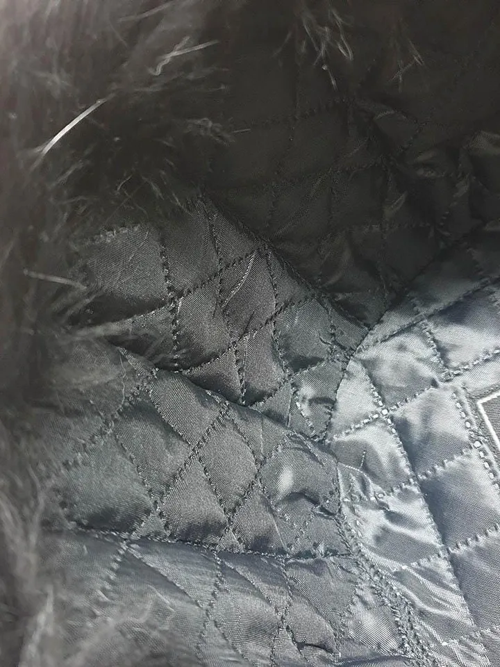 Women's hat made of fox fur. Black fur hat made of natural fur. Winter hat made of whole fur, warm, comfortable Barbara.