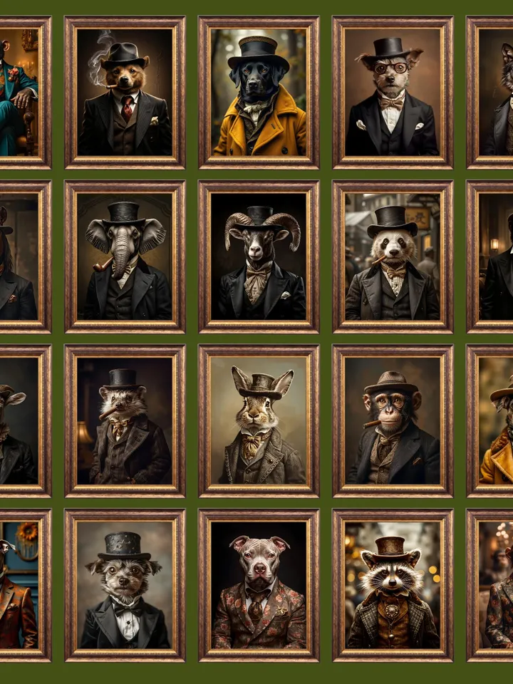 1150+ Renaissance Dog Portrait, Royal Pet King, Painting Digital Art, Portrait Art Design, Gentleman Pet Cat, King Cat, Queen Pet Digital