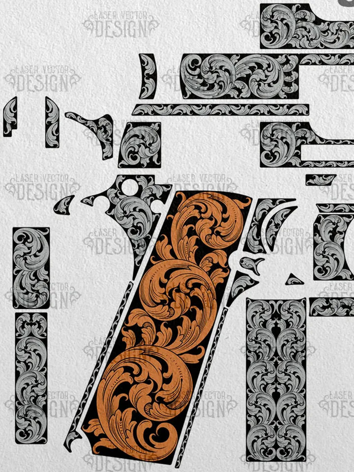 VECTOR DESIGN Colt 1911 government Scrollwork 7