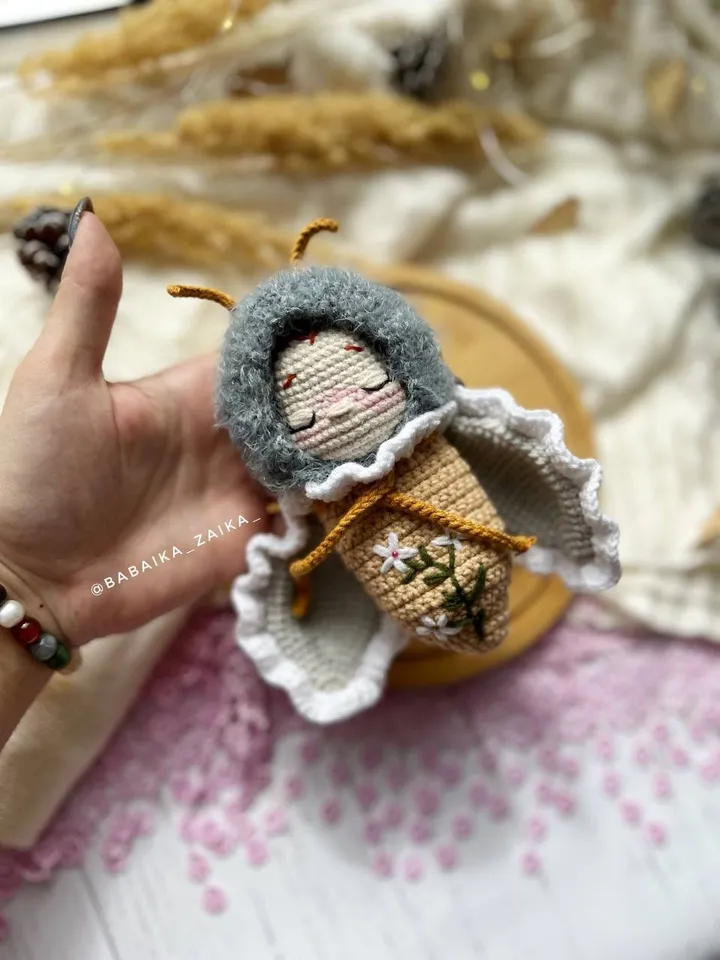 PDF Crochet Pattern Baby Butterfly, Amigurumi baby doll pattern, Butterfly doll, Butterfly crochet doll pattern, amigurumi animal