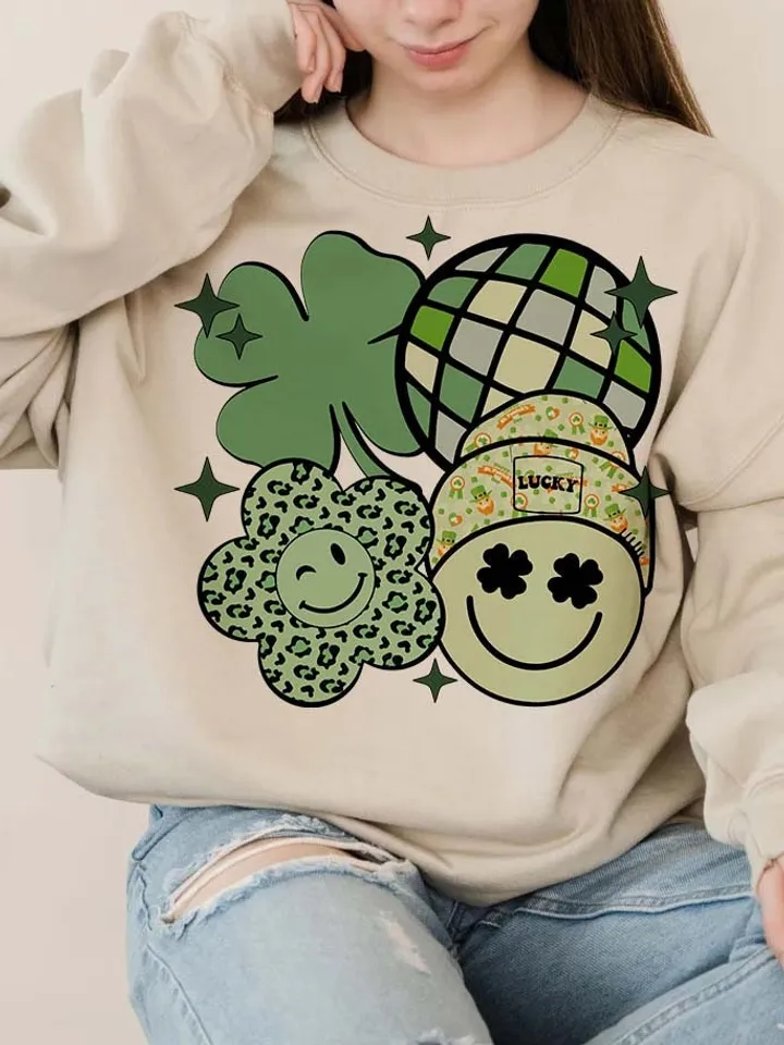 Lucky Vibes PNG, ST Patricks Day, Retro Groovy Lucky Smile, Patrick Day, Digital File, Patrick's Day Sublimation, Png Digital Sublimation