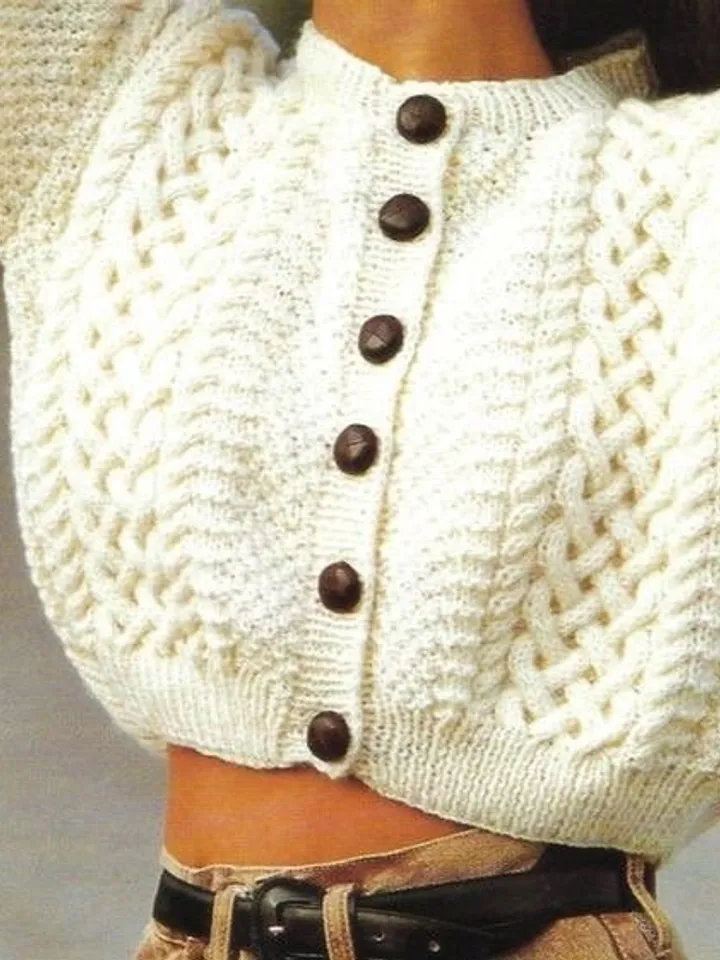 Aran cardigan knitting, easy cardigan , crop aran cardigan knitting pattern, women aran cardigan pattern pdf