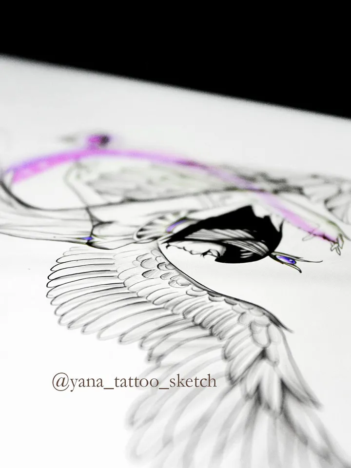 Goddess Isis Tattoo Design Outline Isis Egyptian Goddess Tattoo Idea Drawing, Instant download JPG, PDF, PNG