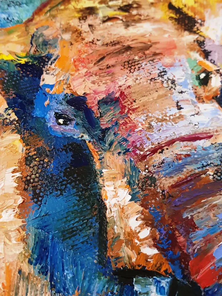 Elephant oil painting impressionism