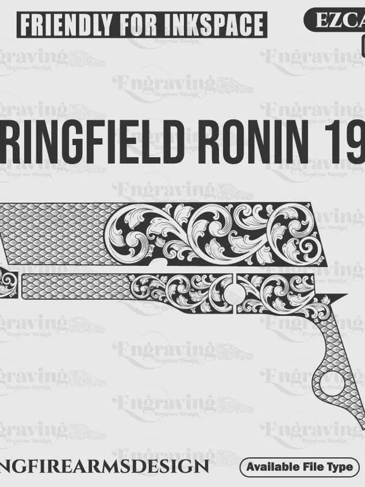 SpringField1911 Ronin Pattern&Scroll Svg,lasercut,laserengraving,fiberlaser,engravingfiles,laserpattern,engravingdesign,engravingpattern