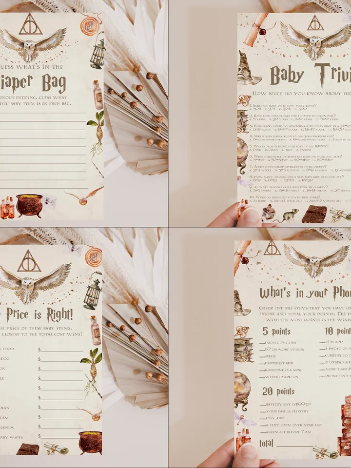 Wizard Baby Shower Bundle; Magic School Baby Shower Invitation Bundle; wh1