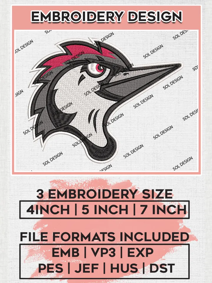 MiLB Fayetteville Woodpeckers Embroidery Design Files, MiLB Fayetteville Woodpeckers Logo, Minor League Baseball Logo Embroidery Designs, MiLB embroidery designs, Machine embroidery designs, Digital Download