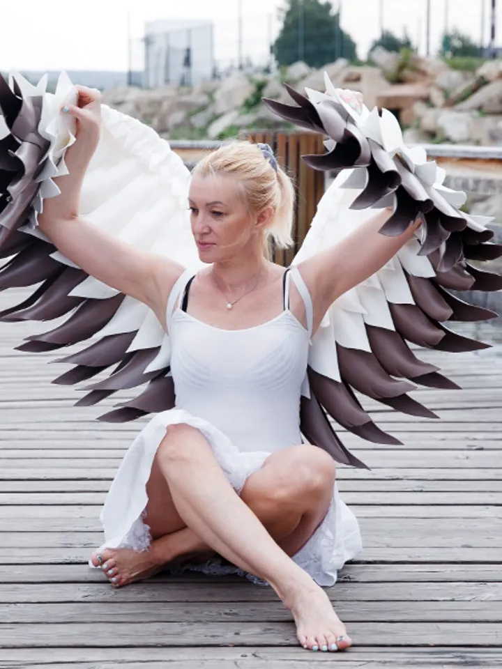 Bridal White Wings costume, Wedding Angel Wings, Cosplay costume, Maternity Pregnancy photoshoot, Stork wings dance