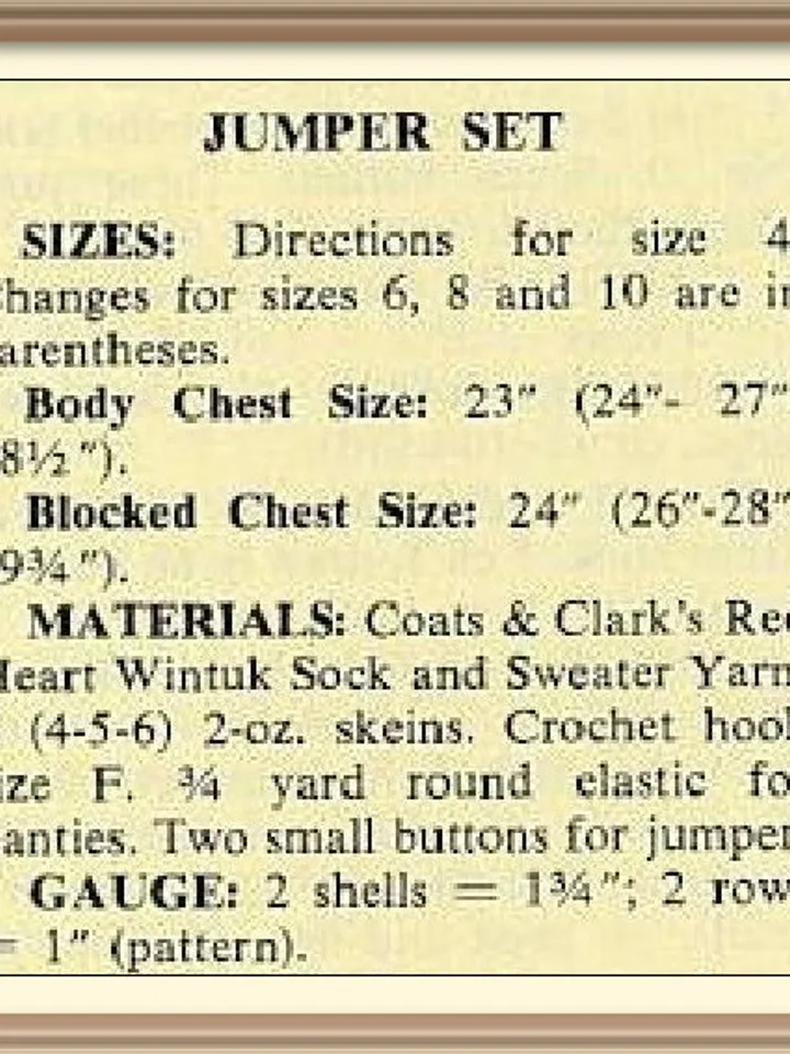 Vintage Crochet Pattern Toddlers Dress and Hat Jumper Set Digital Download PDF