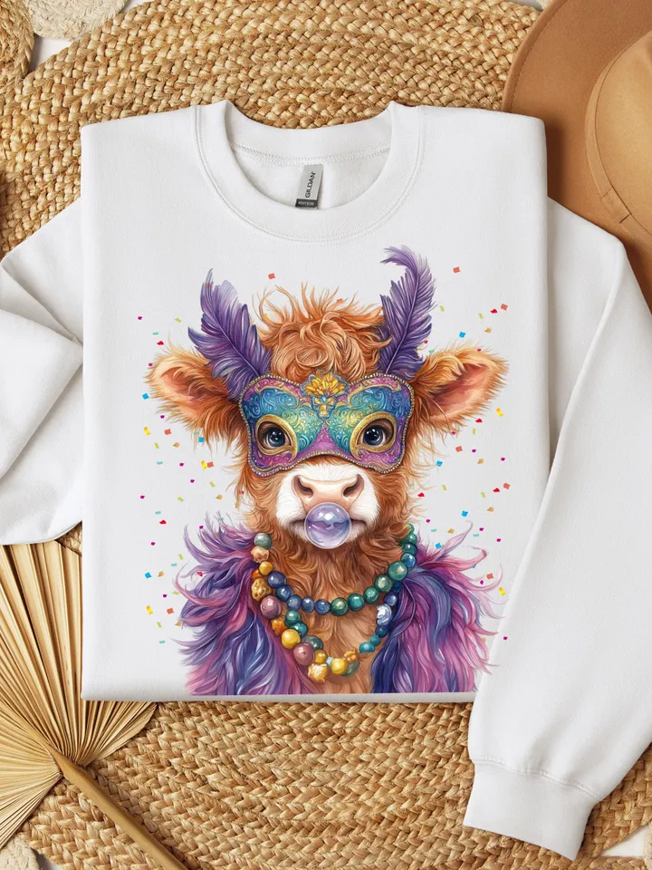 Retro Mardi Gras PNG, Highland Cow Png, Fleur De Lis Png, Mardi Gras Png, Mardi Gras Coquette Png, King Cake Png, Louisiana Crawfish Png
